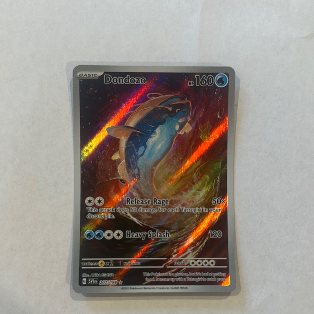 Pokemon Trading Card - Dondozo with Rainbow and Blue